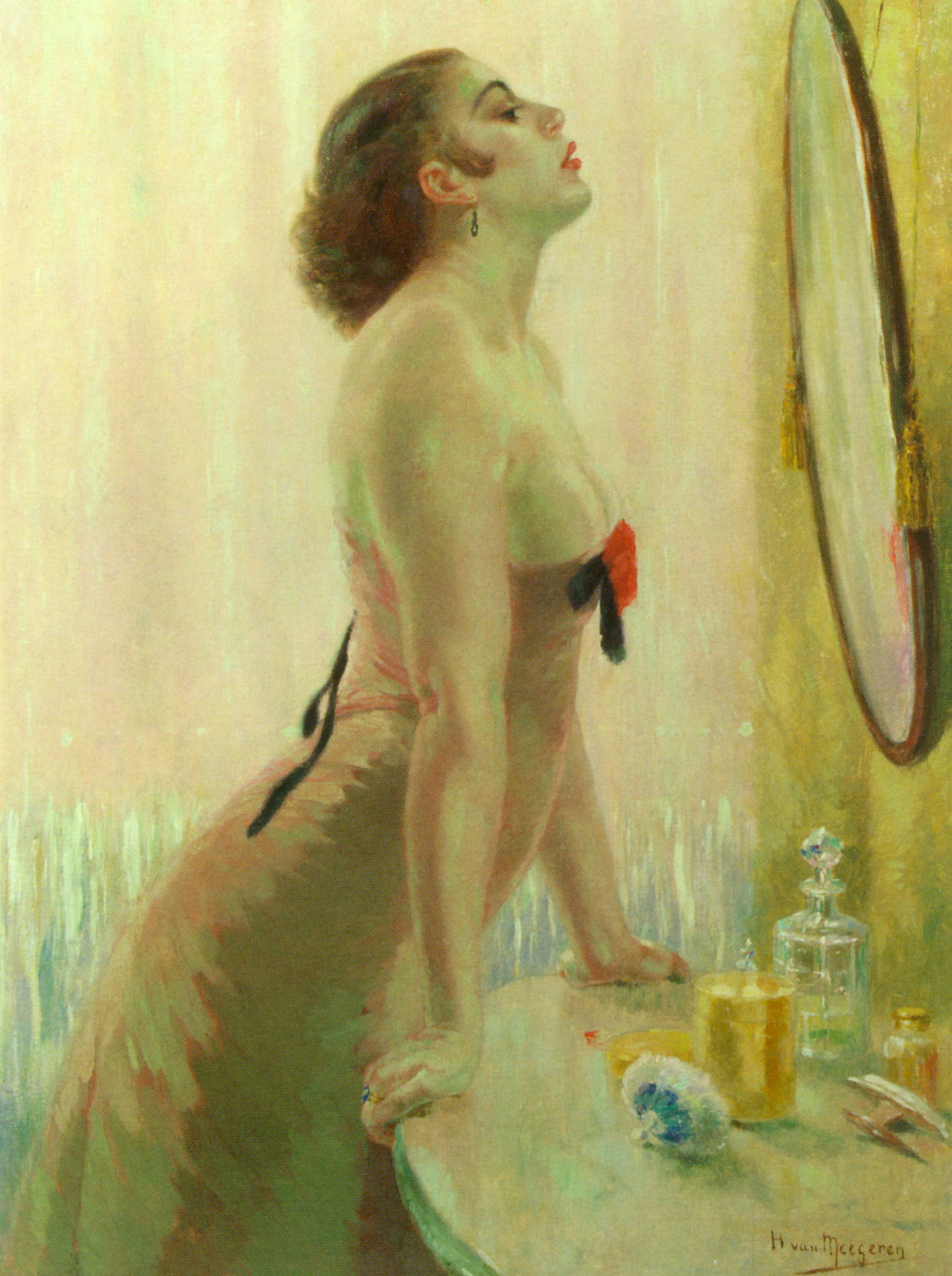 Smoking naked painting telling stories