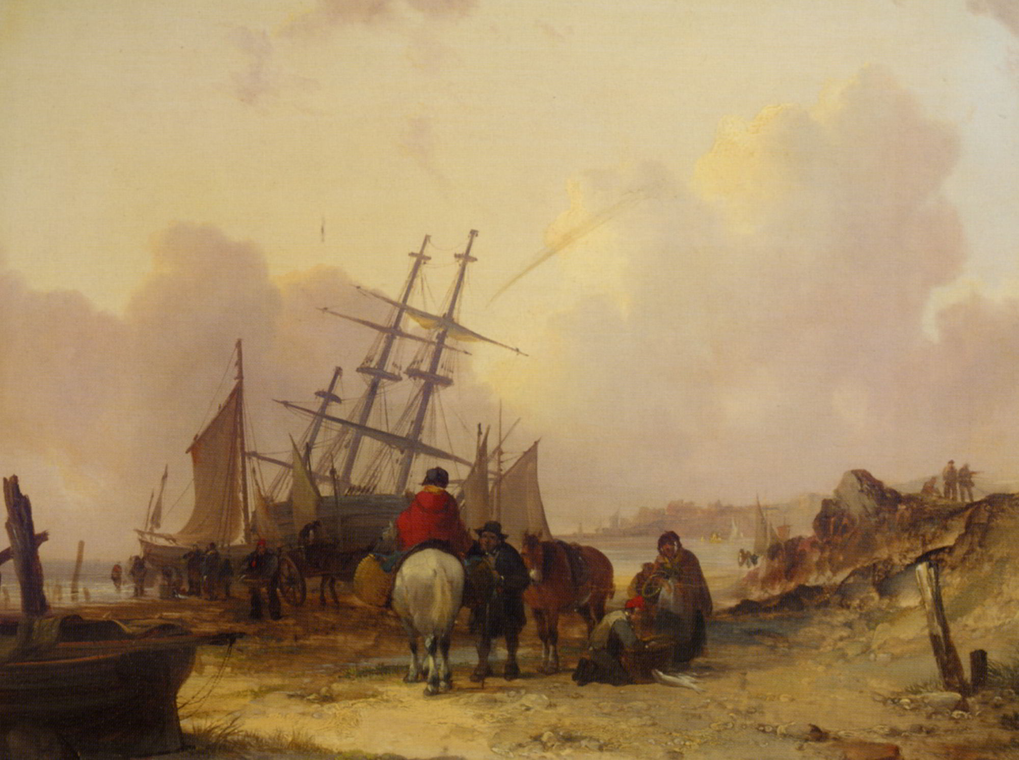 A Busy Coastline by William Shayer-Genre Painting