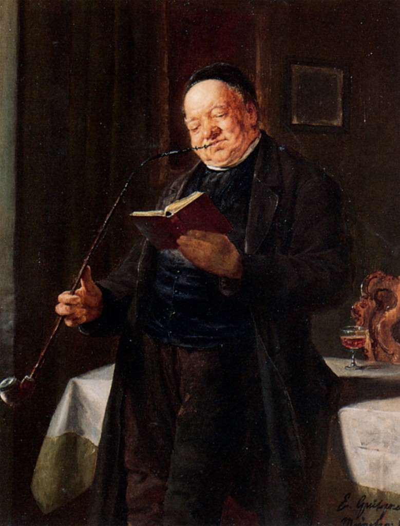 A Clergyman Smoking by Eduard Grutzner