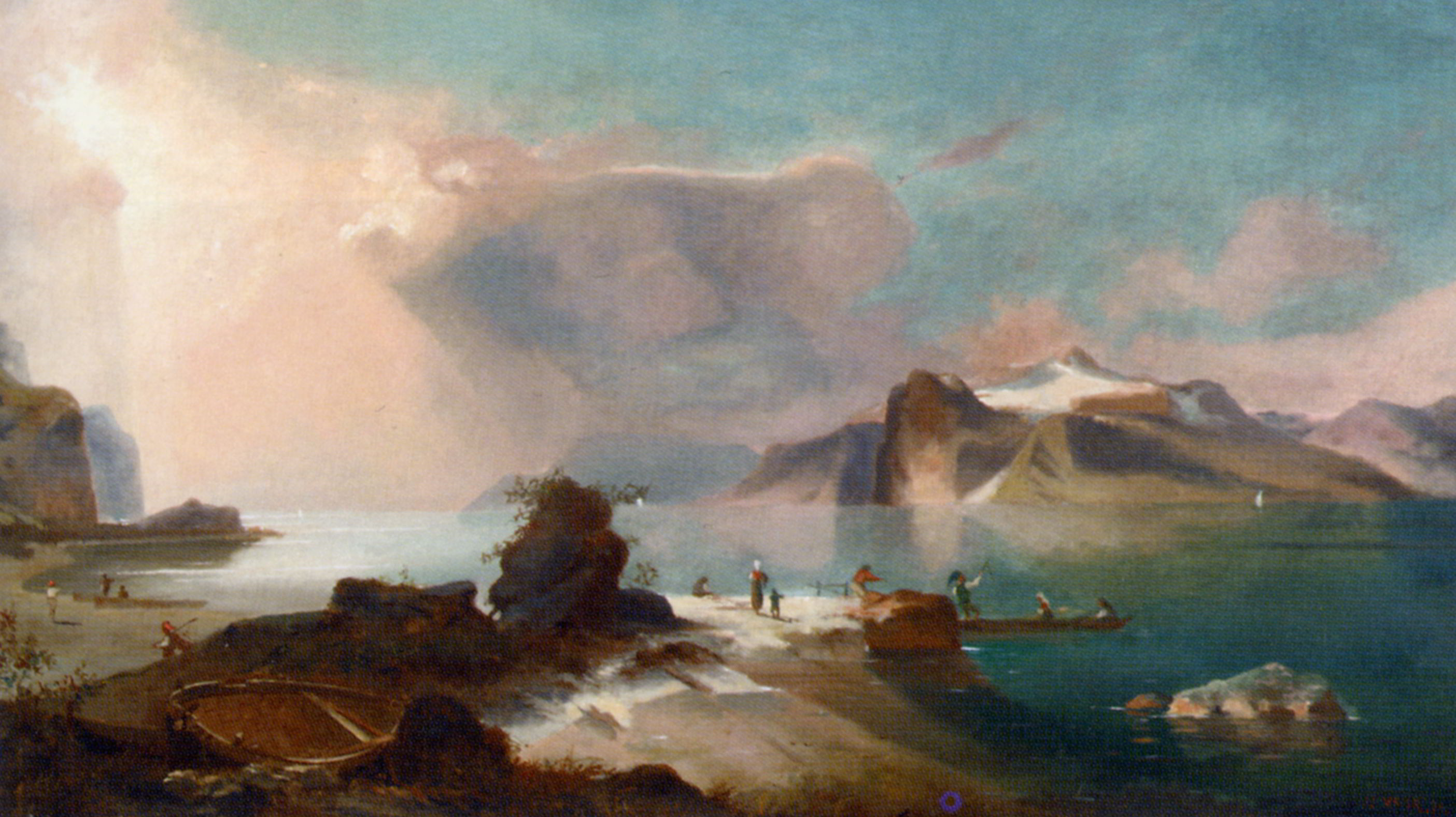 A Coastal Landscape by James A Ensor-Landscape Painting