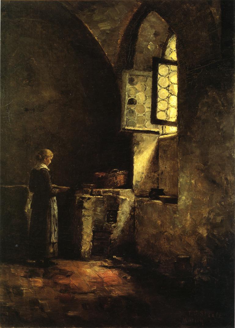A Corner in the Old Kitchen of the Mittenheim Cloister by Theodore Clement Steele-Oil Painting