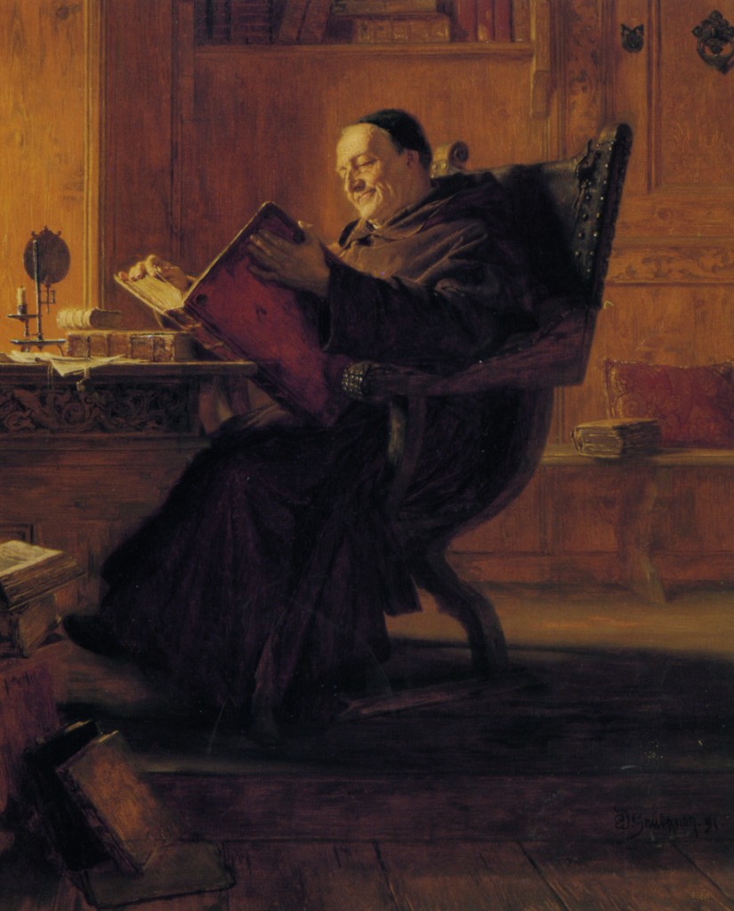 A Monk in the Library by Eduard Grutzner