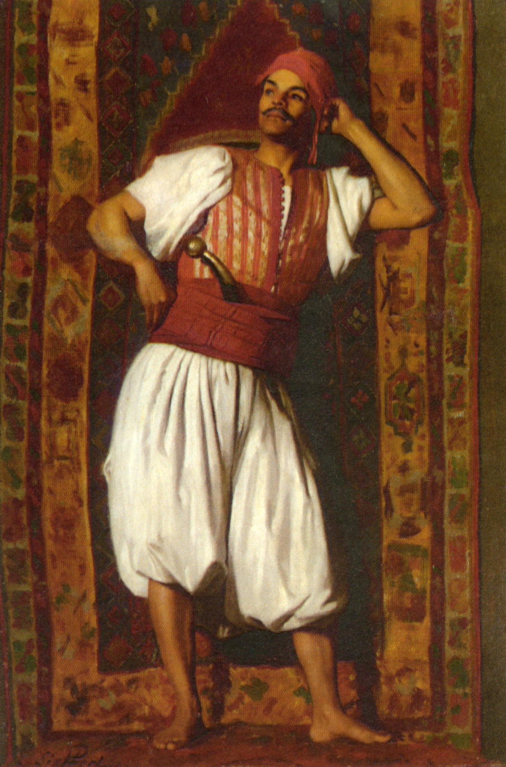 A Morrocan Guard by Paul Seiffert-Oil Painting