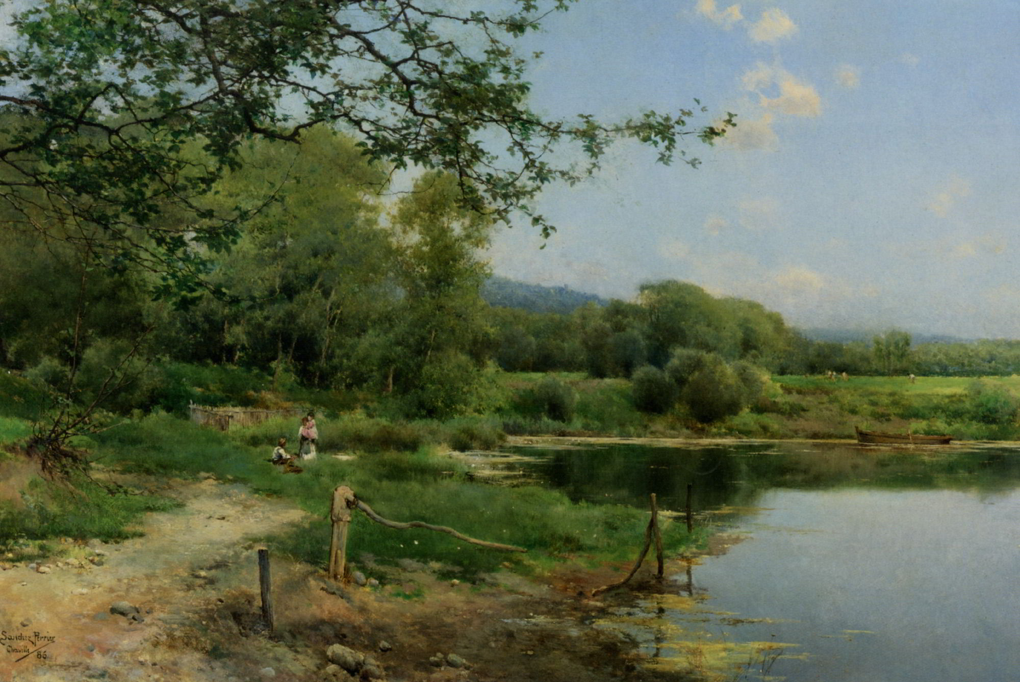 A Picnic on the Riverbank by Emilio Sanchez-Perrier (Emilio Sanchez Perrier)