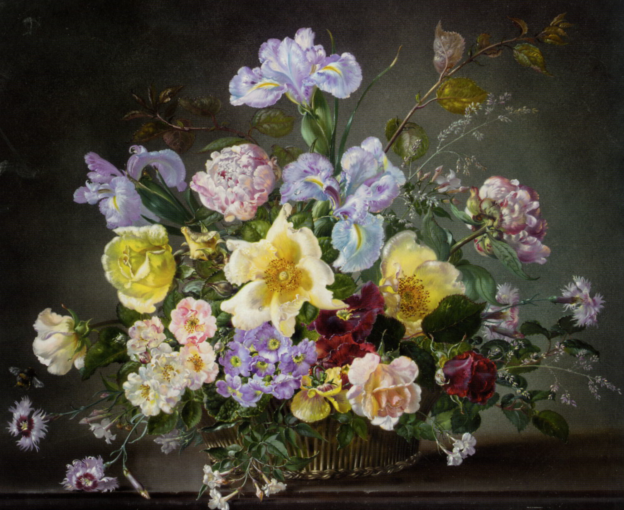 A Still Life with Peonies and Other Flowers by Cecil Kennedy