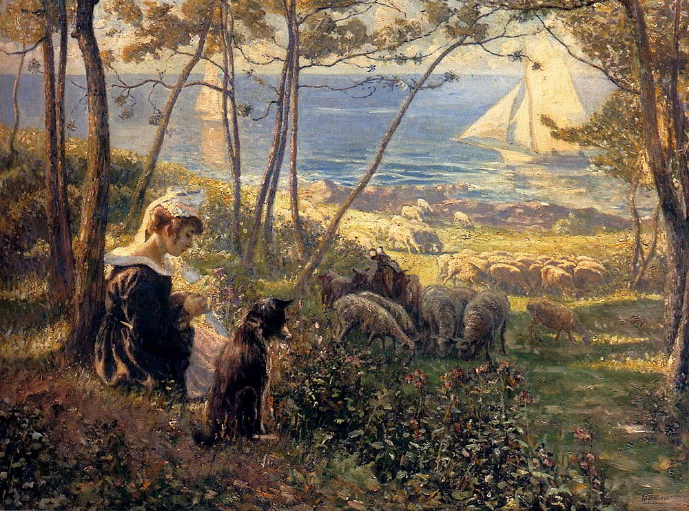 A Summer Day By The Sea by Max Silbert-French Painting