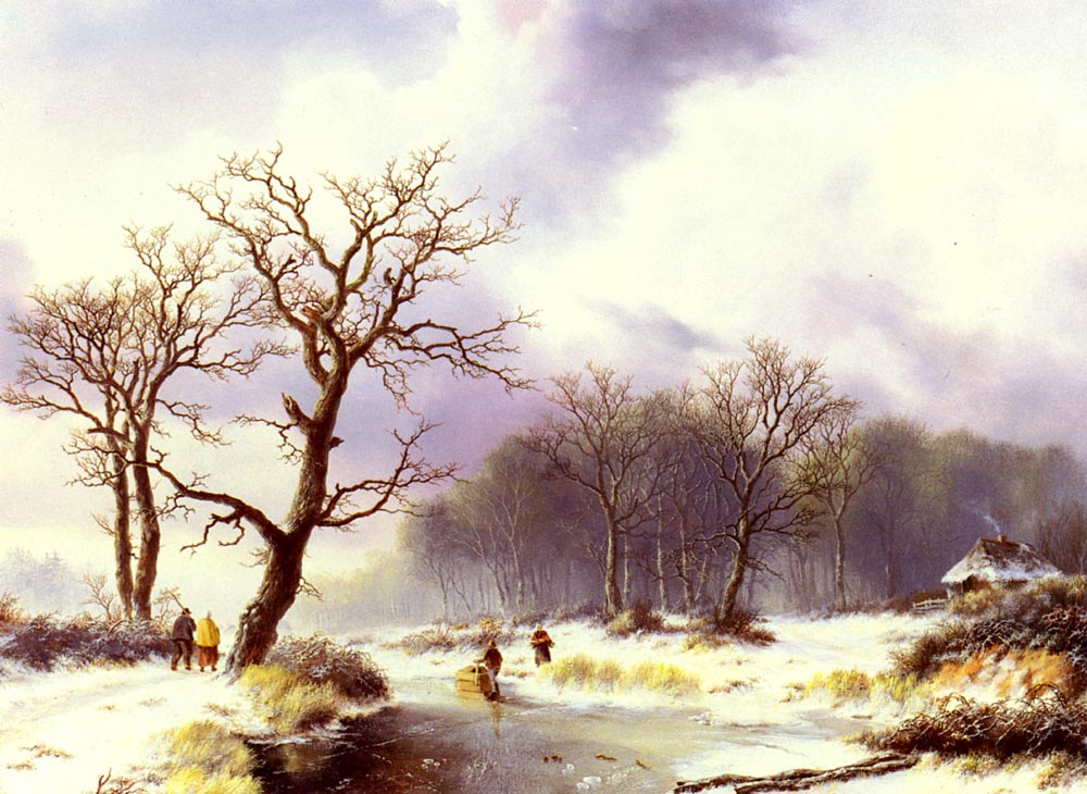 A Winter Landscape by Willem Bodemann