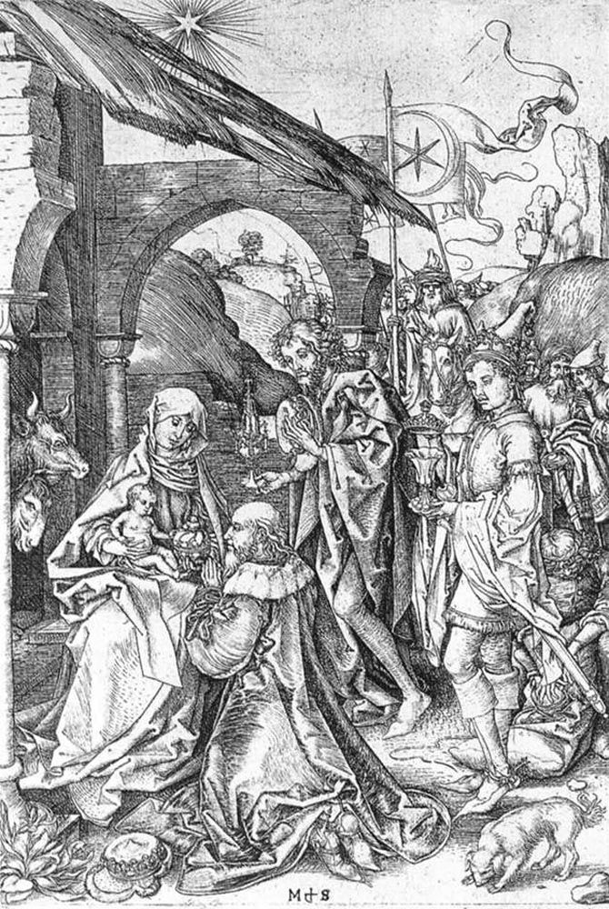 Adoration of the Magi by Martin Schongauer-German Painting