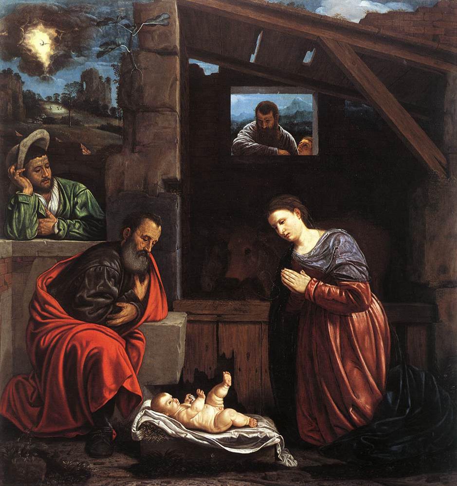 Adoration of the Shepherds by Giovanni Girolamo Savoldo - ArtPaintingArtist