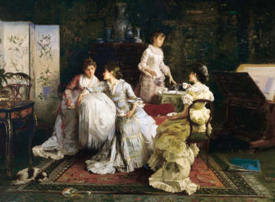 Afternoon Tea by Alexander Rossi-English Painting