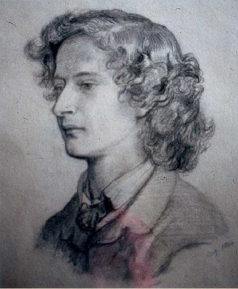 Algernon Charles Swinburne by Dante Gabriel Rossetti-Portrait Painting
