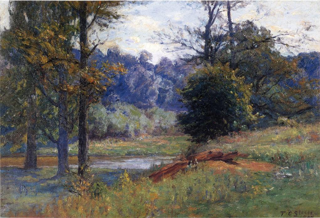 Along the Creek by Theodore Clement Steele-American Painting