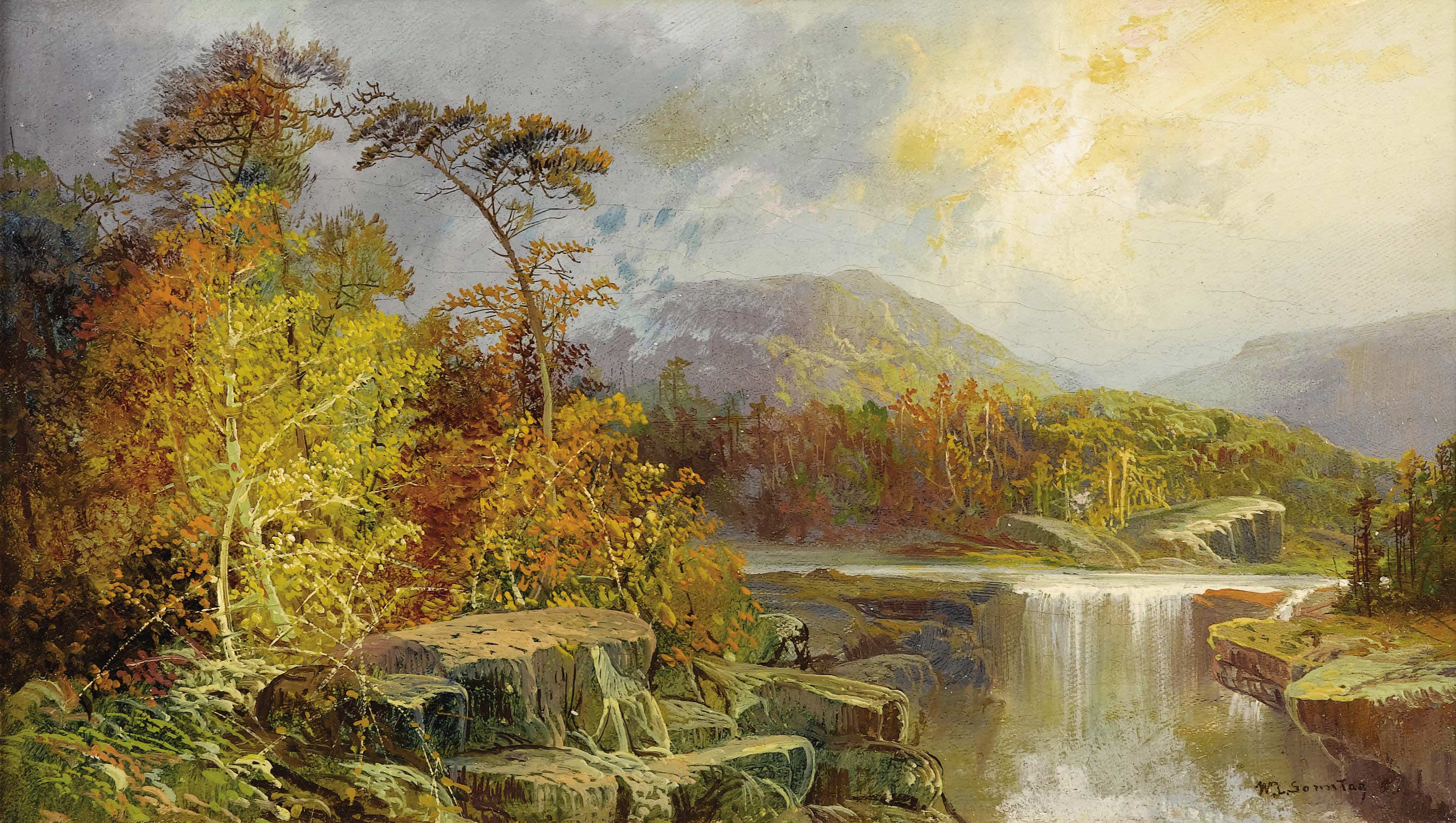 Along the Ohio by William Louis Sonntag-Oil Painting