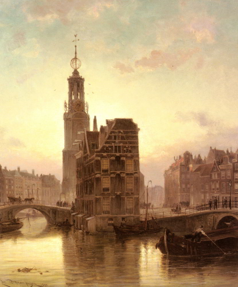 Amsterdam by Cornelis Christiaan Dommelshuizen-Genre Painting