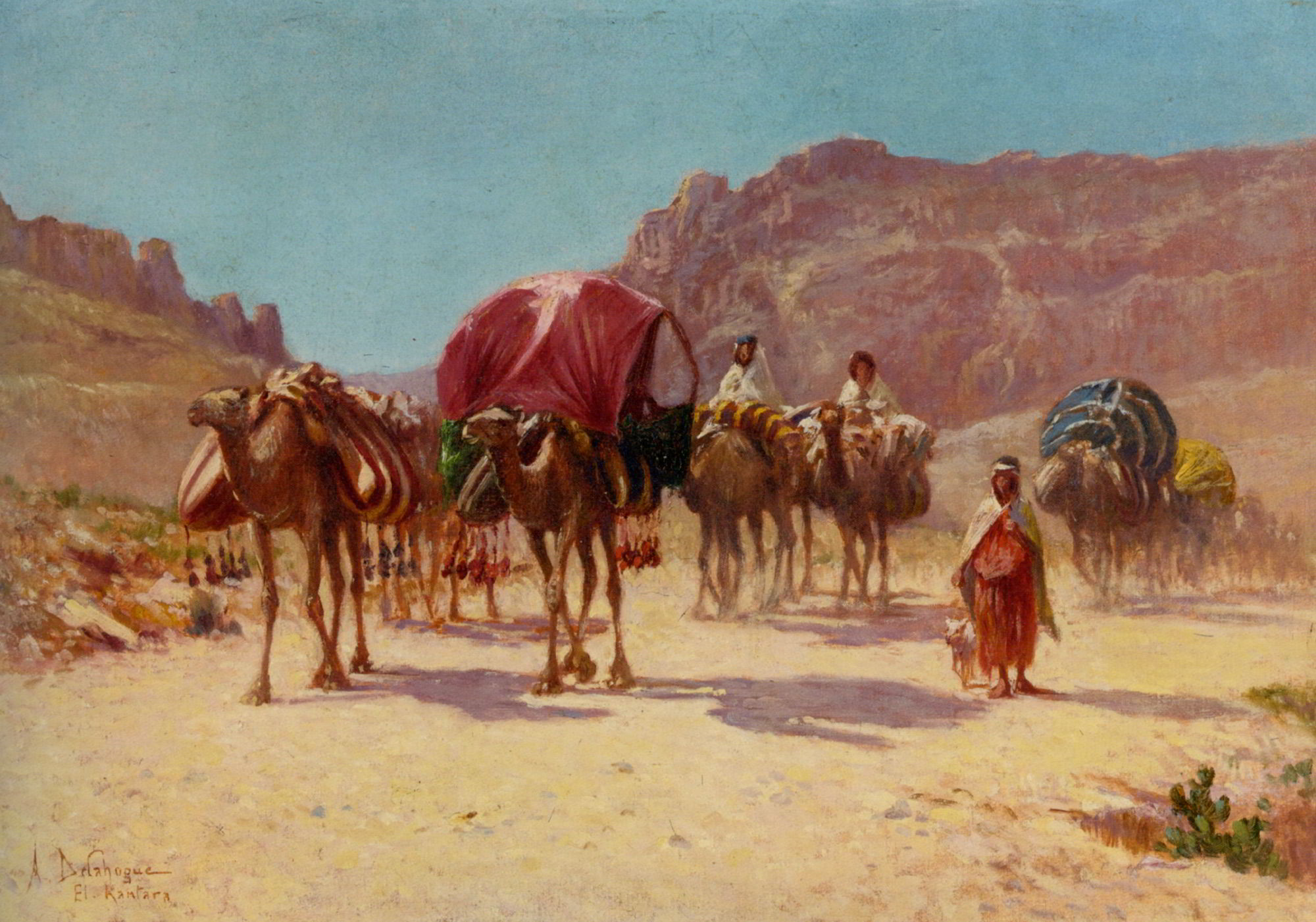 An Algerian Caravan by Alexis Auguste Delahogue