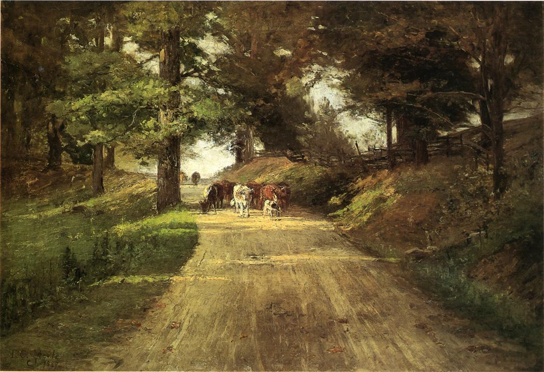 An Indiana Road by Theodore Clement Steele-Oil Painting