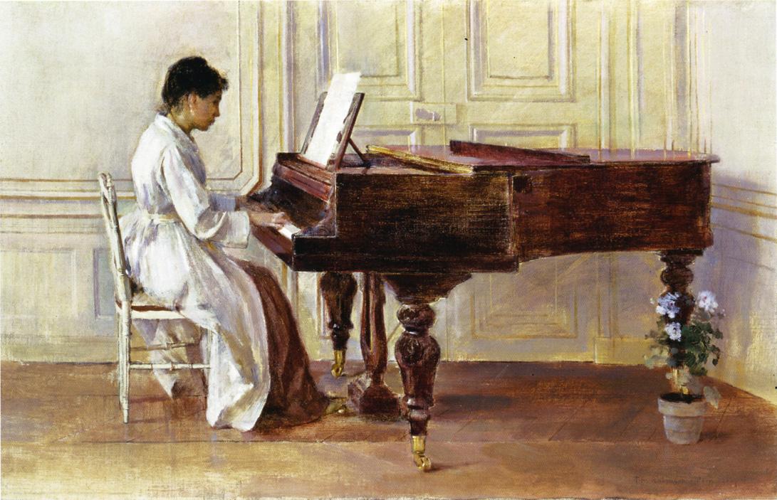 At the Piano by Theodore Robinson-American Painting