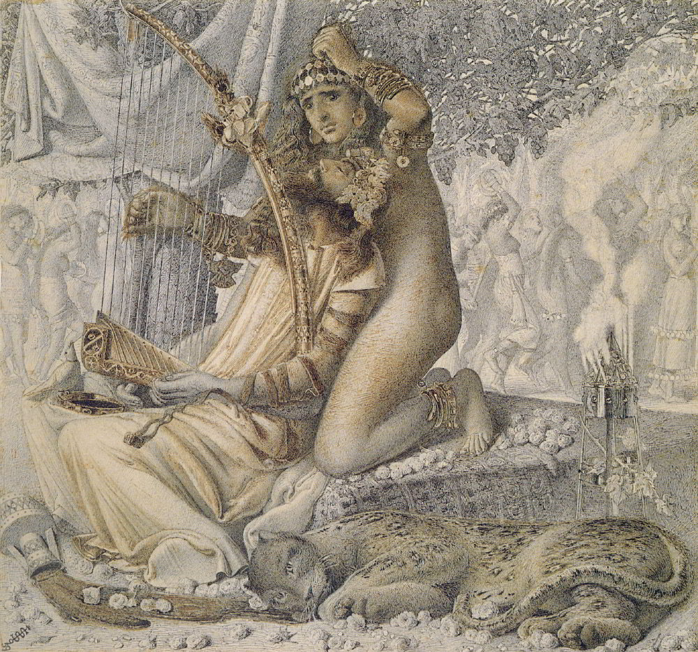 'Babylon hath been a golden cup' by Simeon Solomon-English Painting