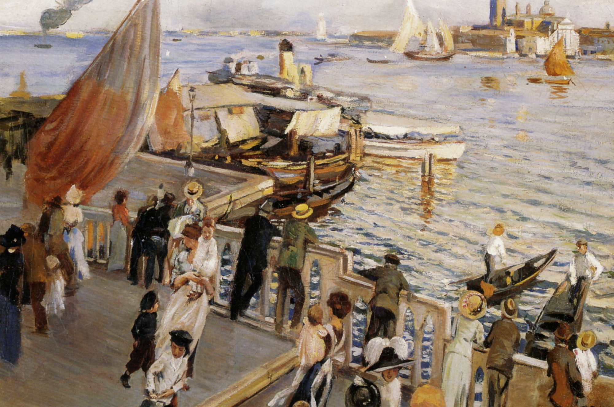Bacino di San Marco by Ettore Tito-Genre Painting