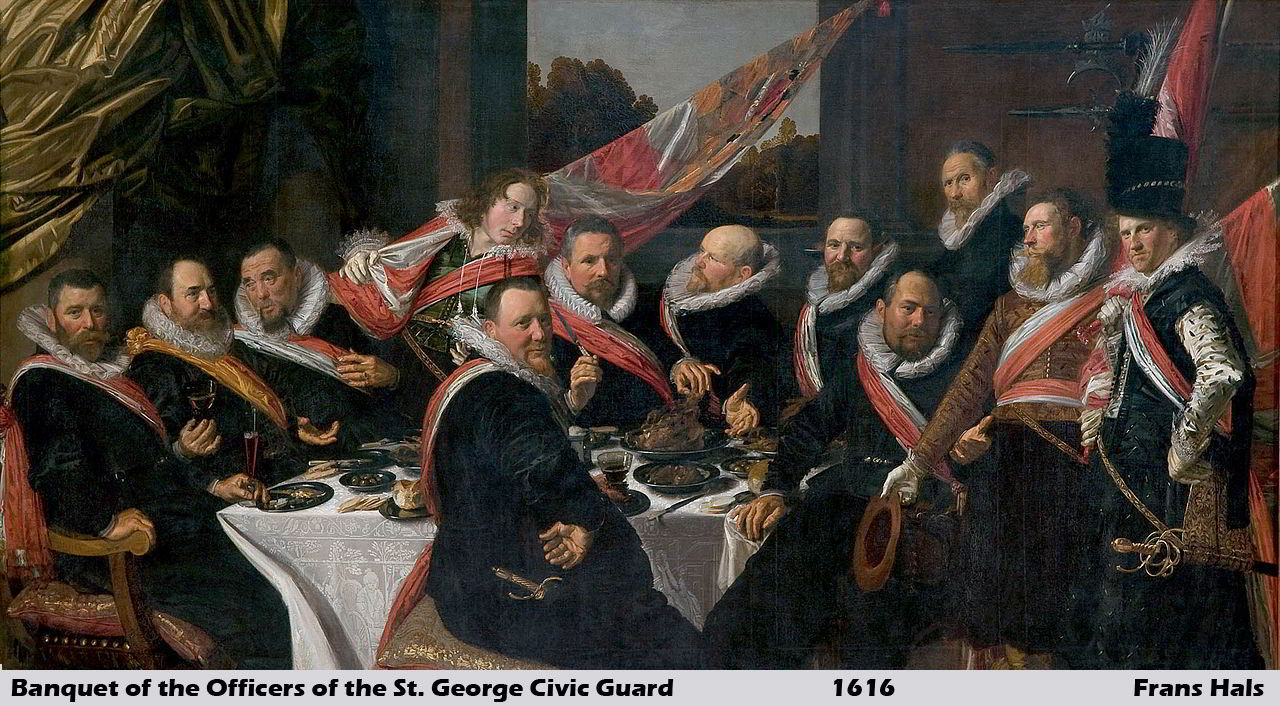 Banquet of the Officers of the St. George Civic Guard by Frans Hals