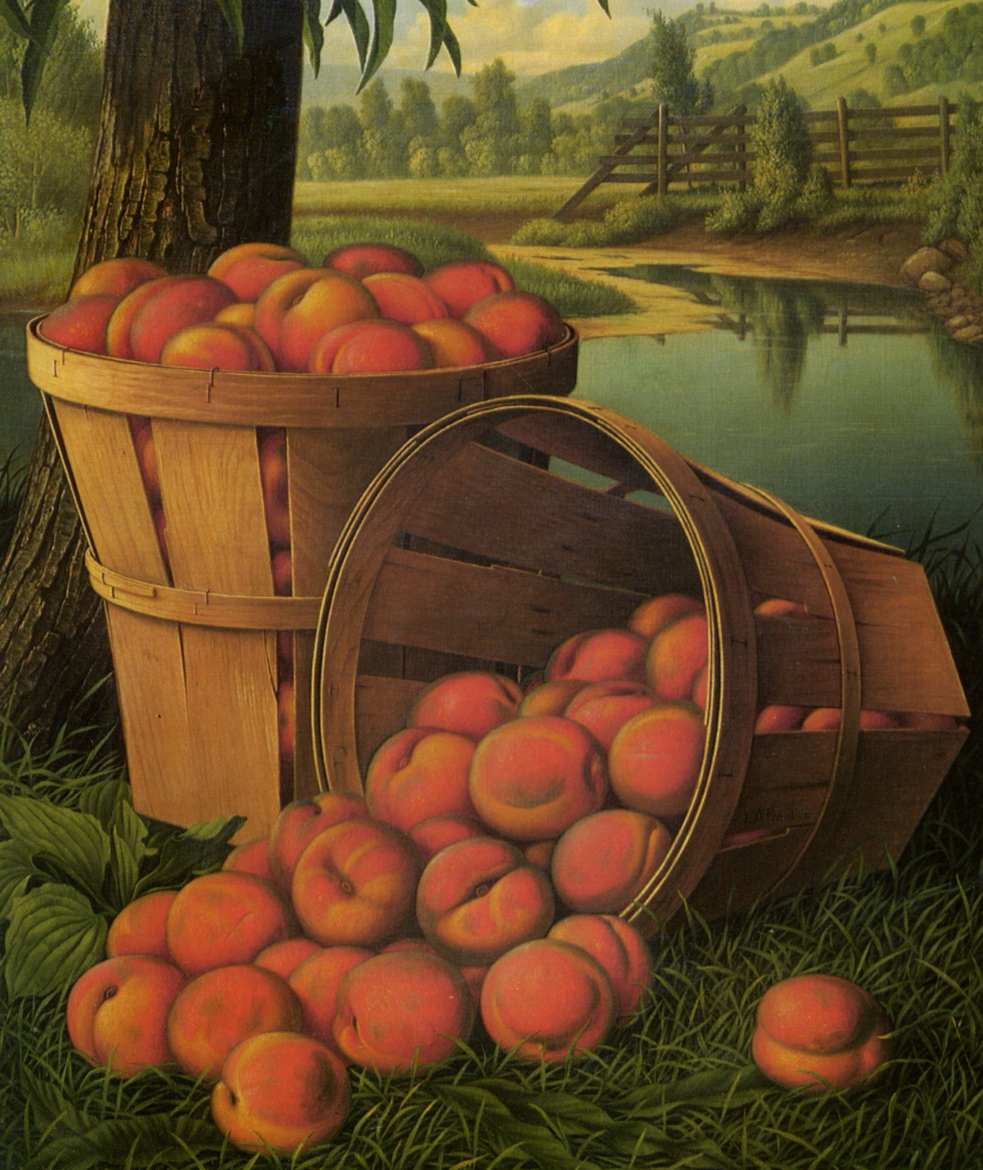 Bushels of Peaches Under a Tree by Levi Wells Prentice