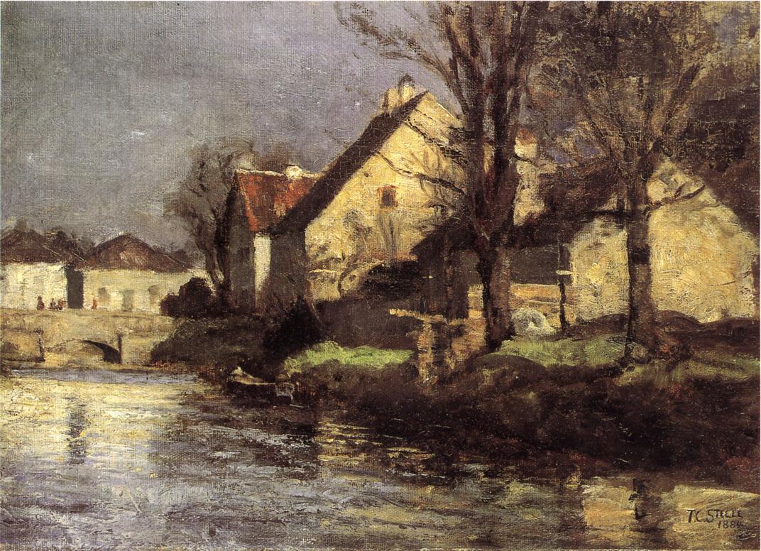 Canal, Schlessheim by Theodore Clement Steele-Landscape Painting