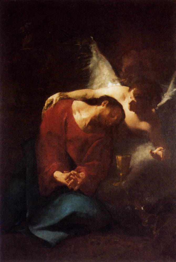 Christ Comforted By An Angel by Paul Troger-Oil Painting