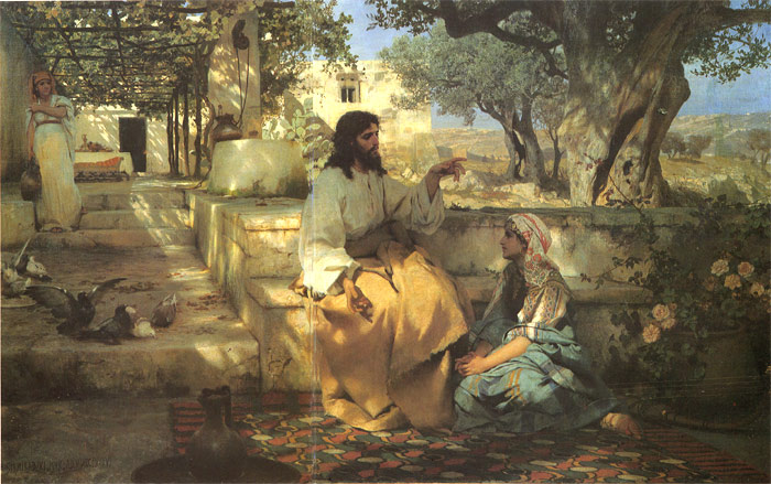 Christ in the House of Martha and Mary by Henryk Hector Siemiradzki-Oil Painting