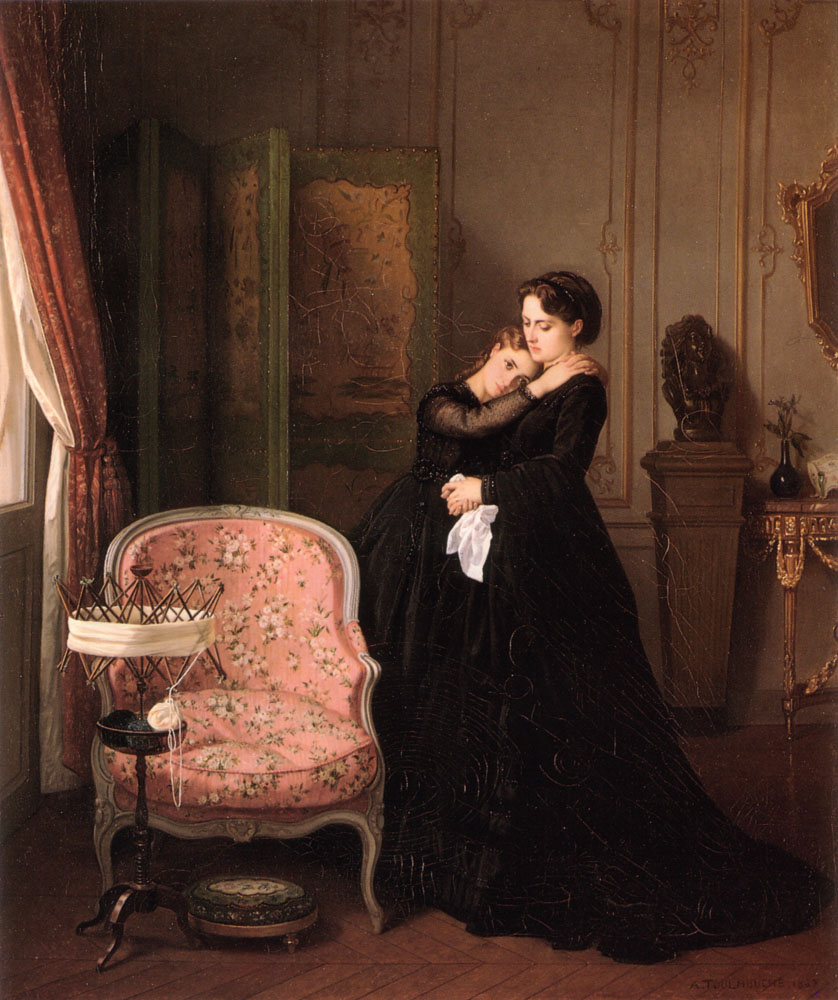 Consolation by Auguste Toulmouche-Oil Painting