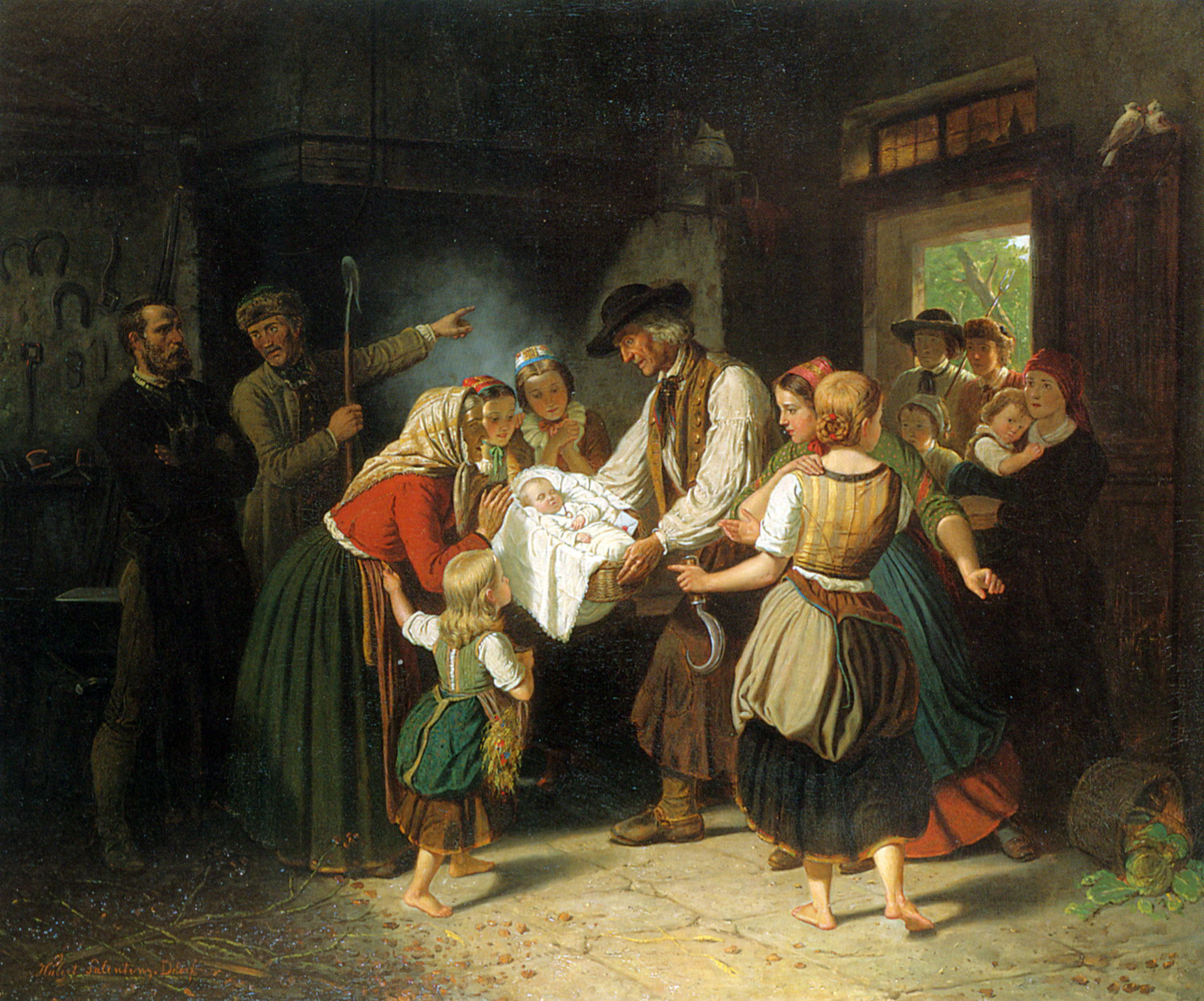 Das Findelkind by Hubert Salentin-Oil Painting