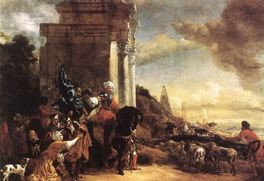 Departure of an Oriental Entourage by Cornelis van Poelenburgh
