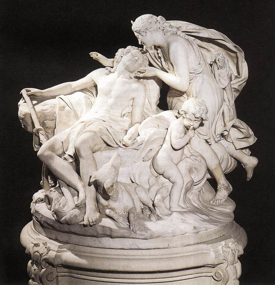 Diana and Endymion by Rene-Michel Slodtz-Sculpture