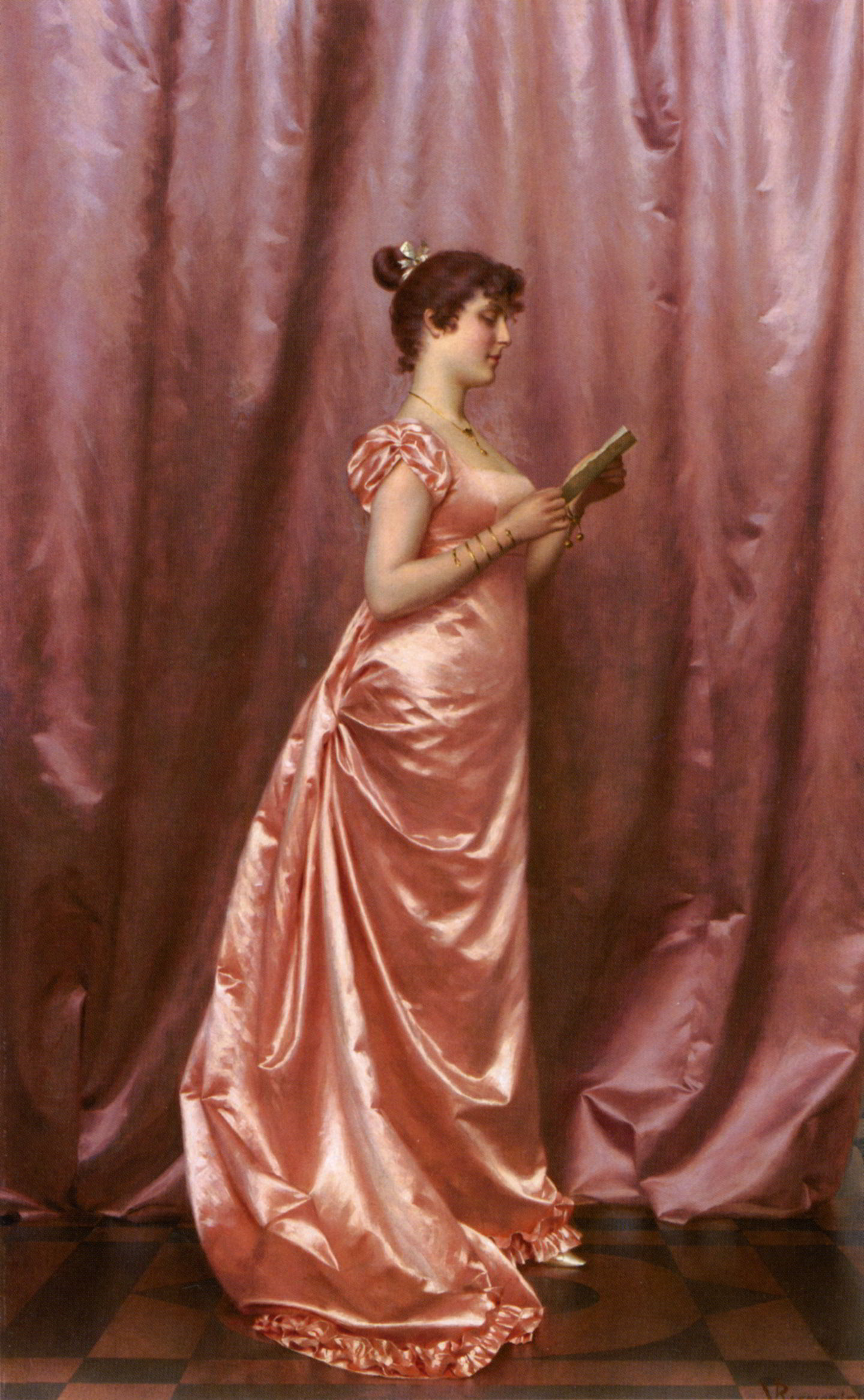 Elegant Lady in Pink by Vittorio Reggianini