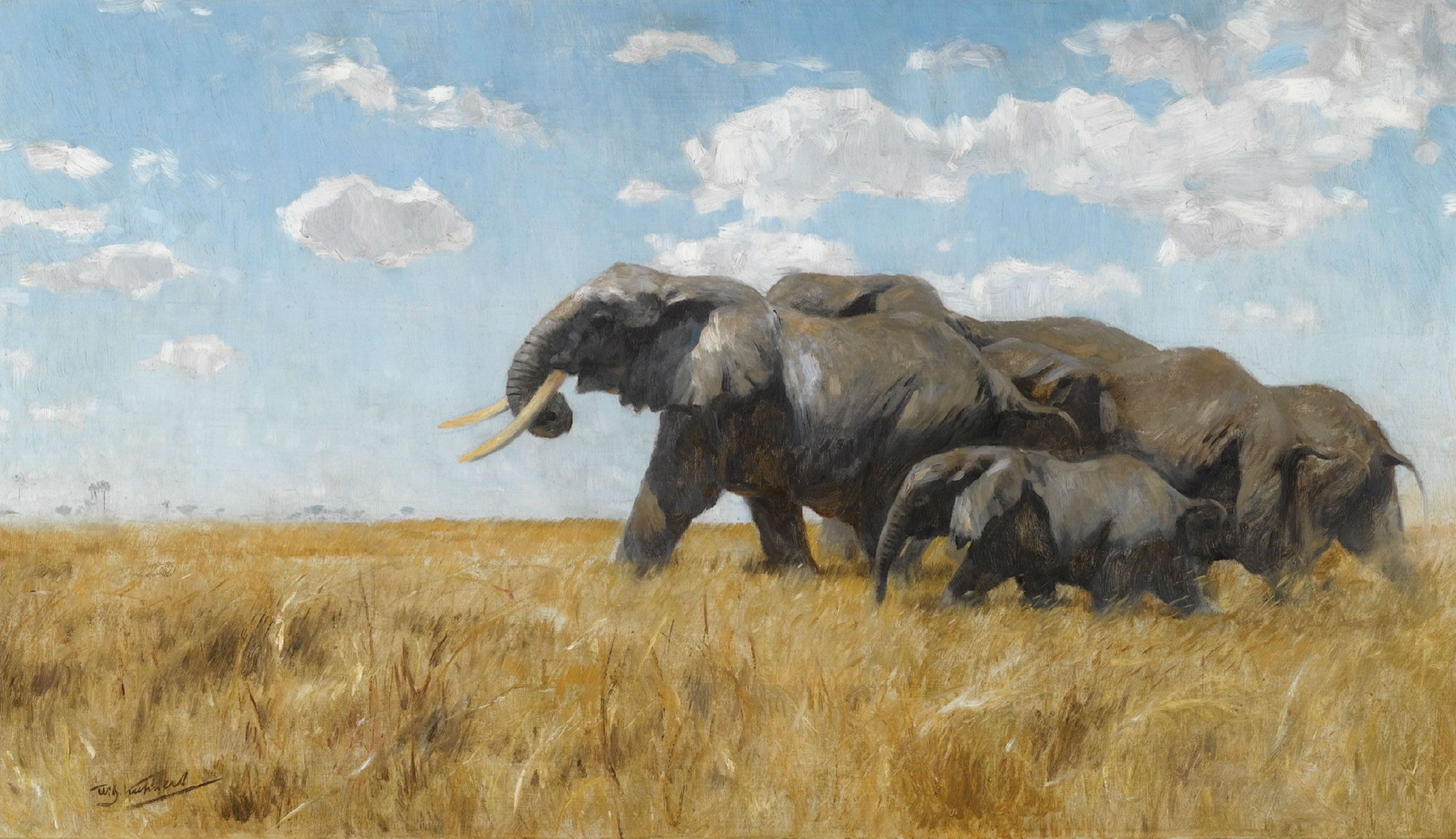 Elephants on the Move by Wilhelm Kuhnert