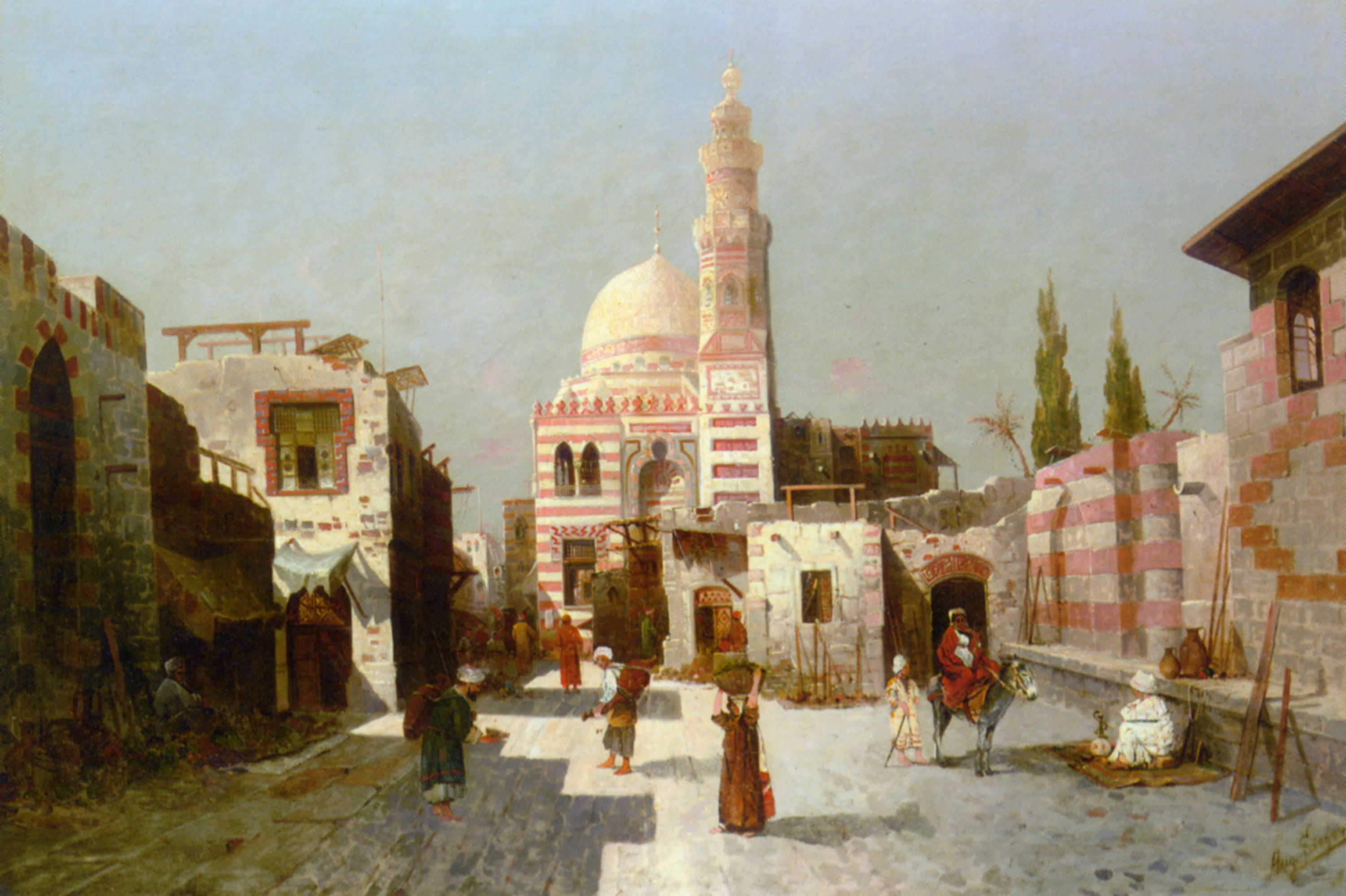 Entrance to the Complex of Sultan Quatbay, Cairo by August von Siegen-Oil Painting