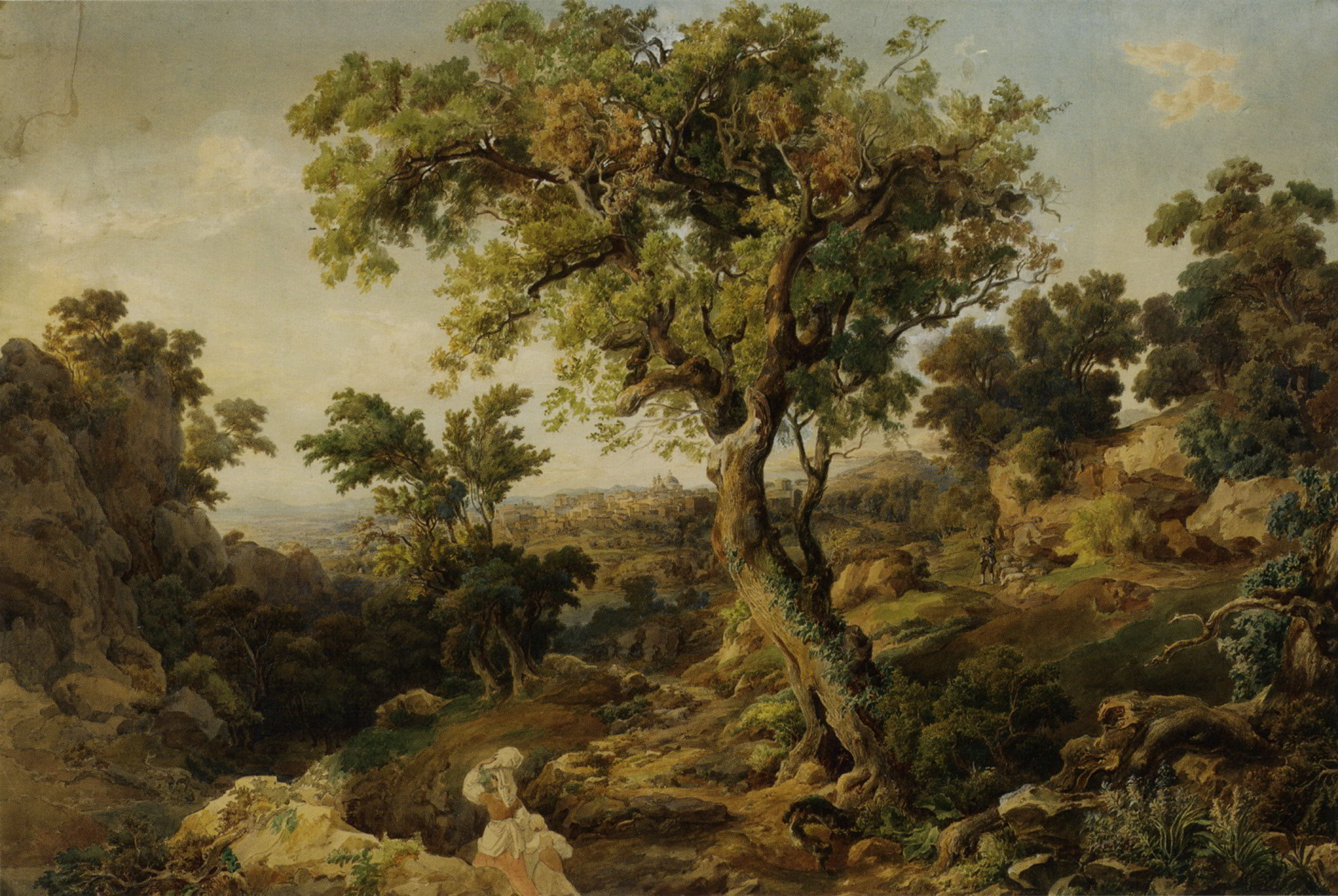 Figures in the Roman Campagna by Joseph Anton Koch