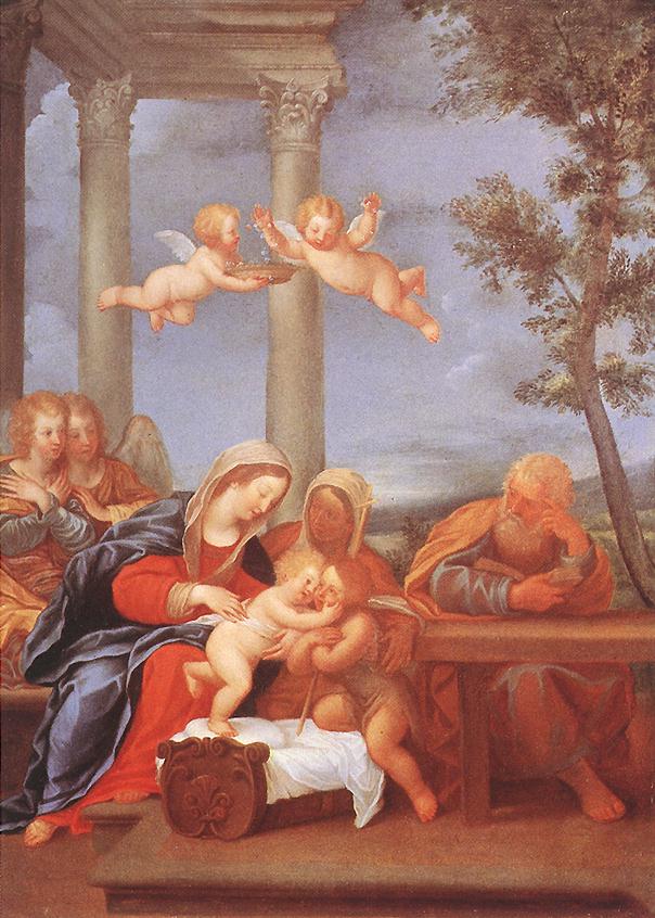 Holy Family by Francesco Albani-History Painting