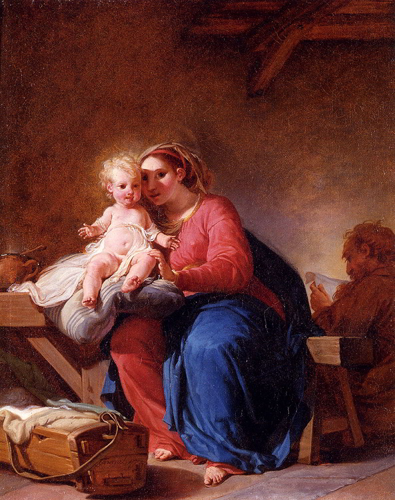 Holy Family by Hugues Taraval-Portrait Painting