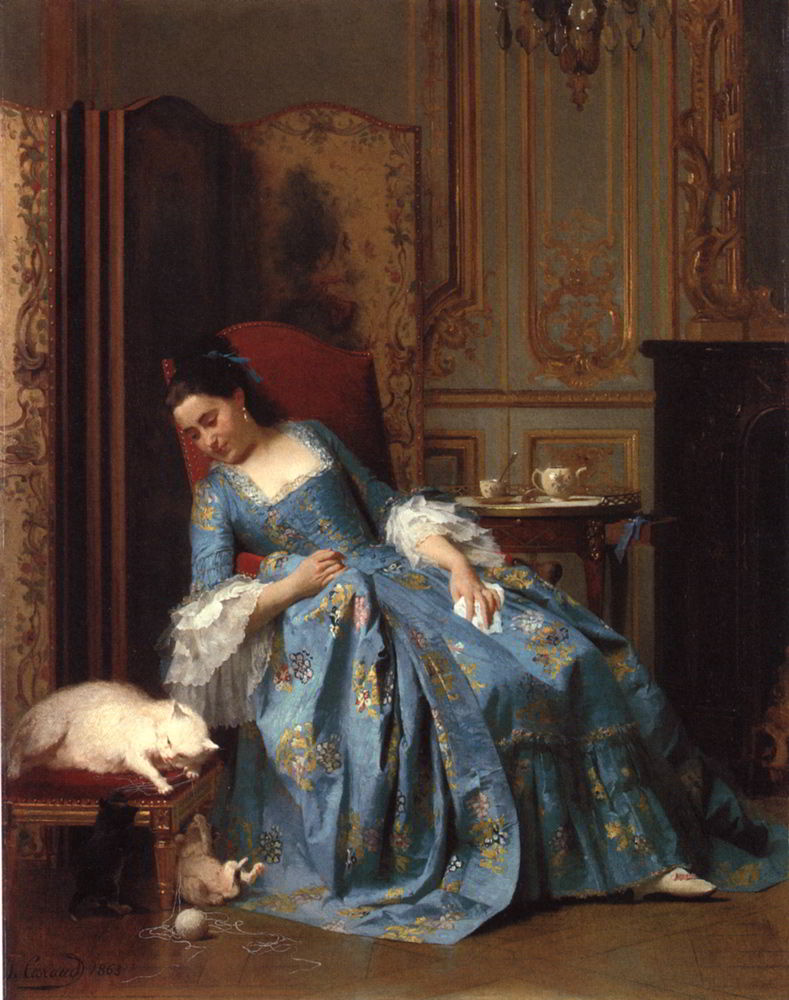 Idle Hours by Joseph Caraud-Portrait Painting