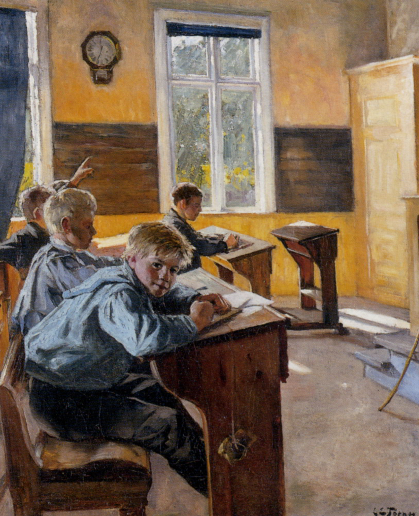 In The Classroom by Karen Elizabeth Tornoe-Oil Painting