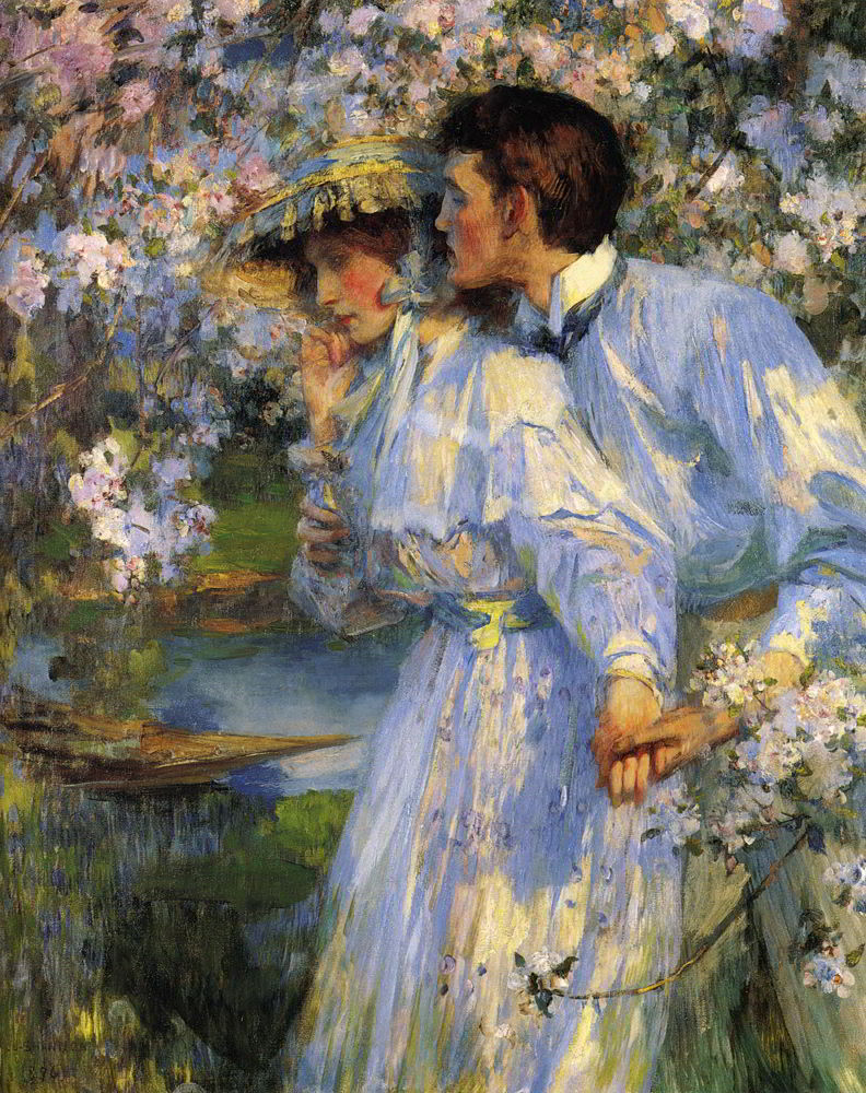 In The Springtime by James Jebusa Shannon-Oil Painting