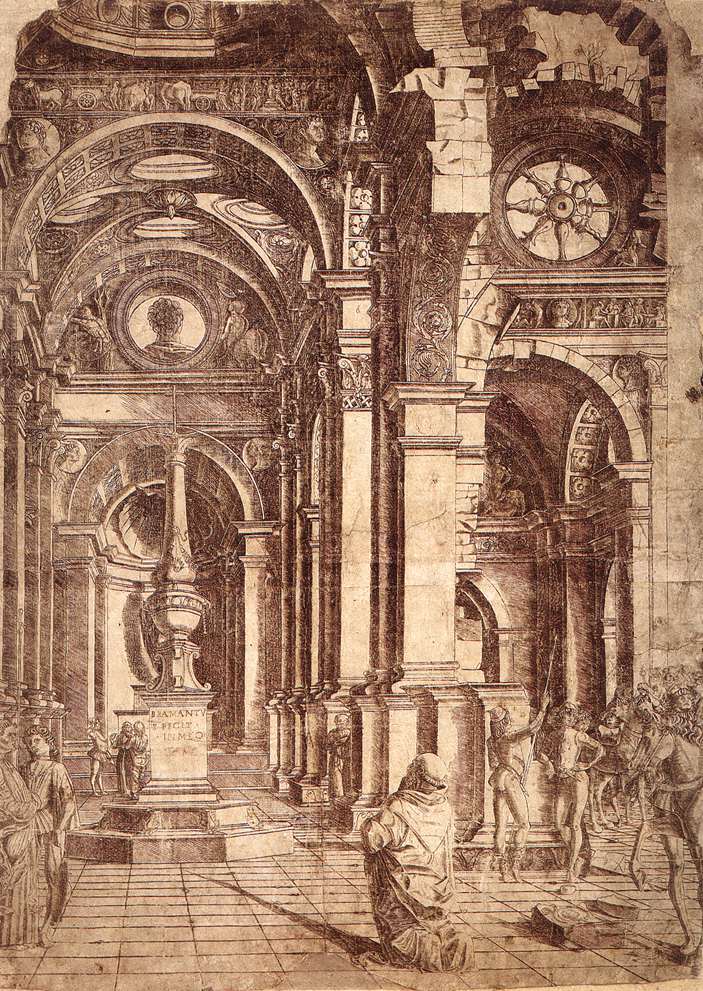 Interior of a Church by Bramante-Church Painting