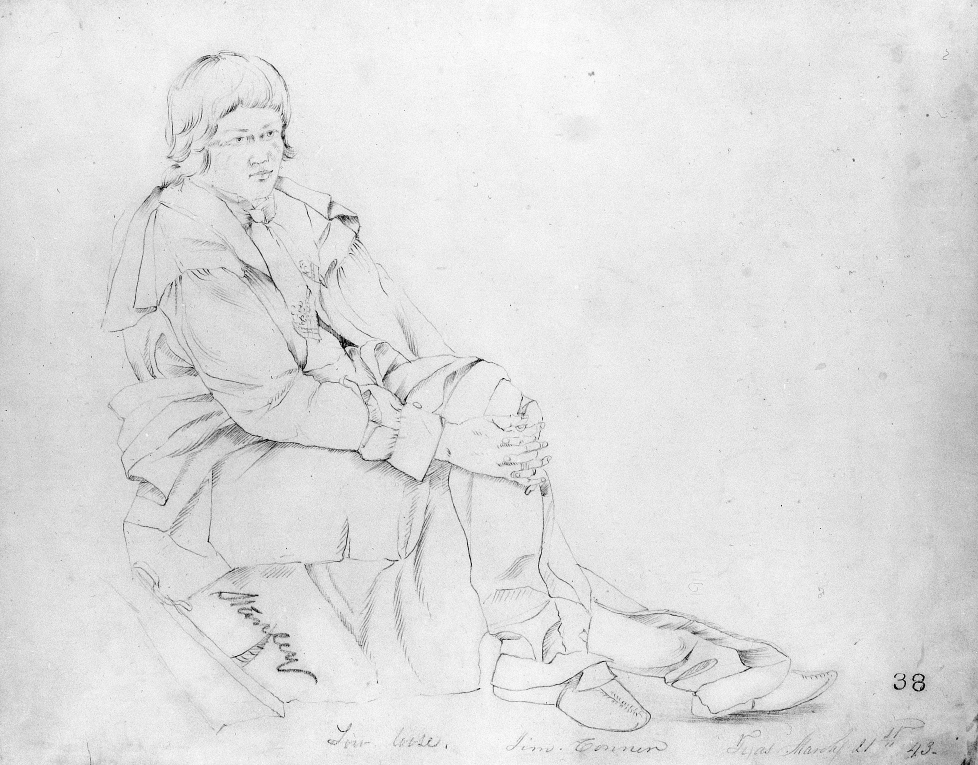 Jim Conner (from McGuire Scrapbook) by John Mix Stanley-Drawing Painting