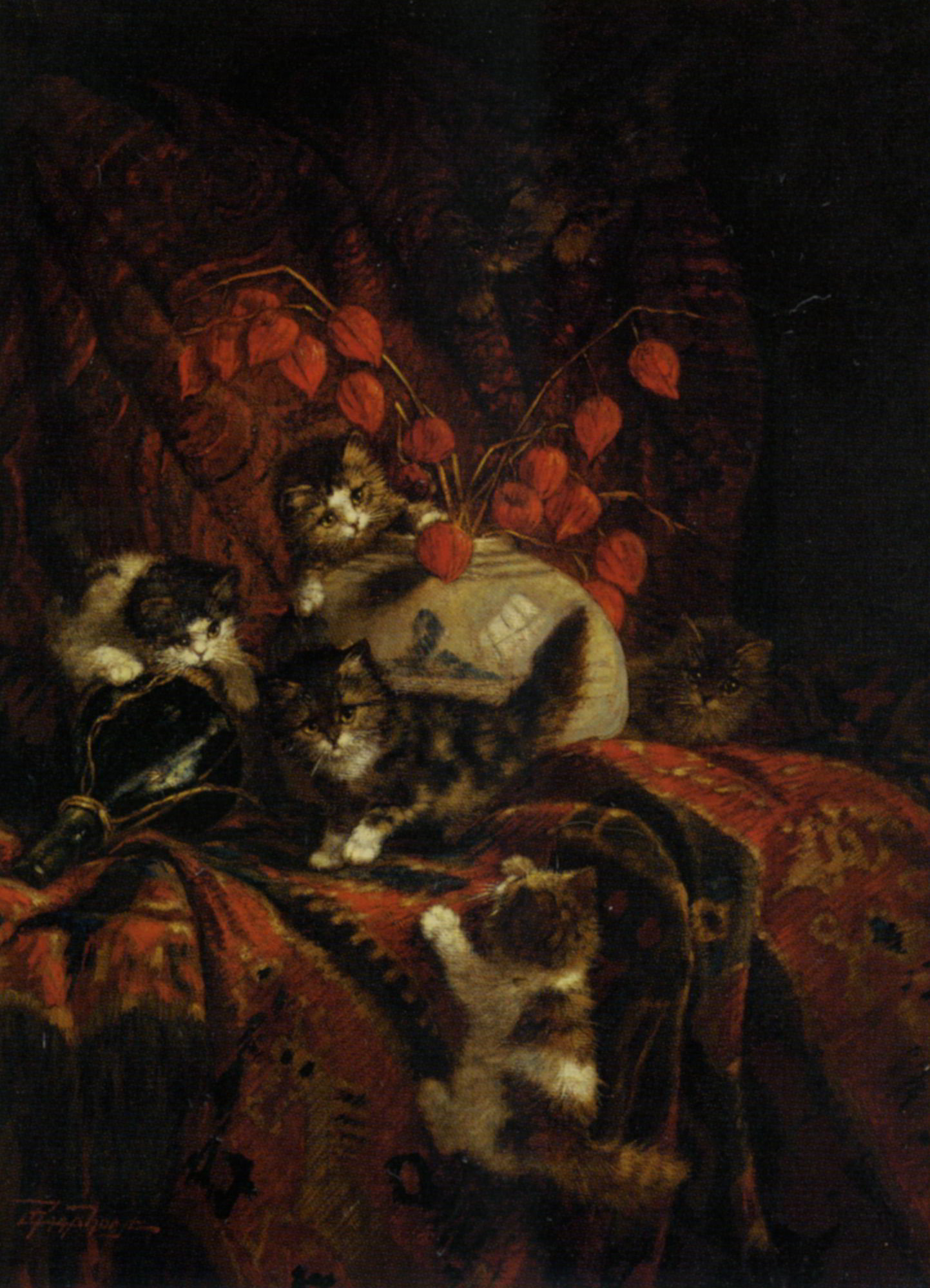 Kittens At Play by Cornelis Raaphorst