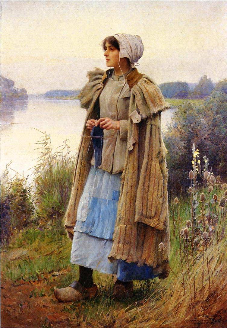 Knitting in the Fields by Charles Sprague Pearce