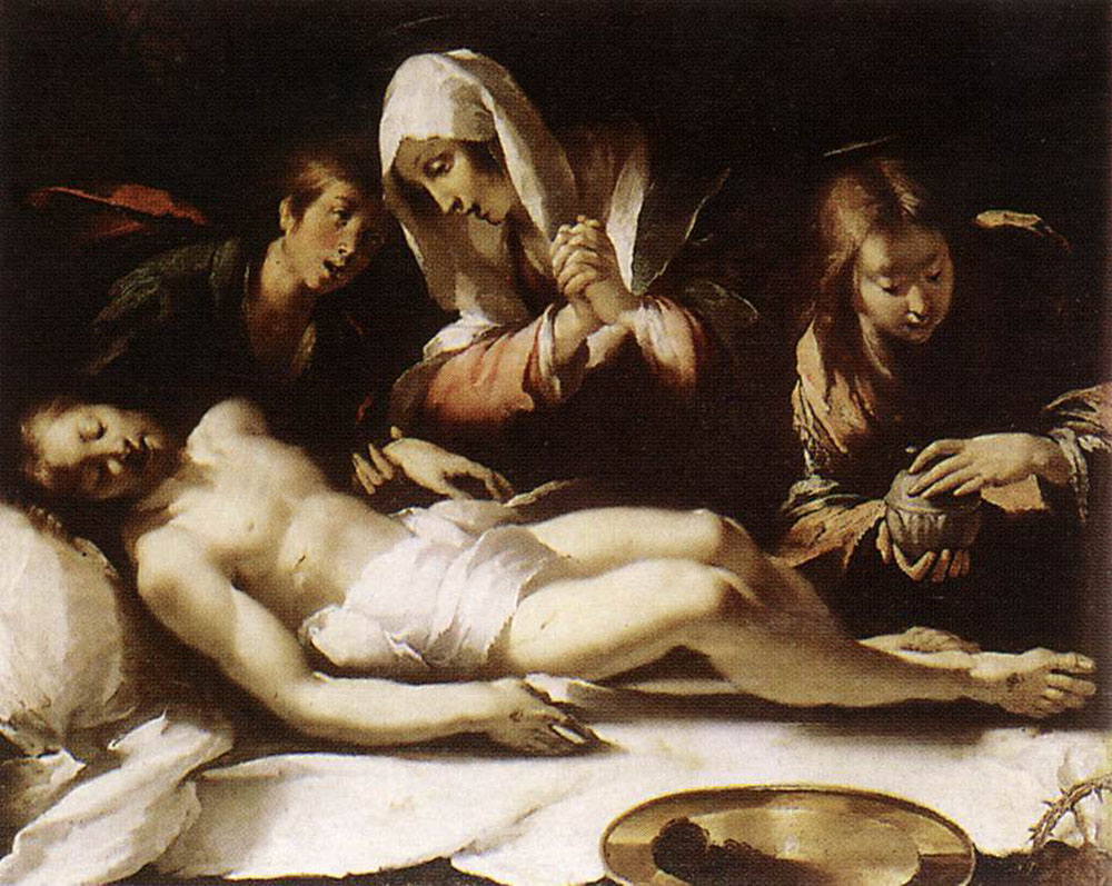 Lamentation over the Dead Christ by Bernardo Strozzi-History Painting
