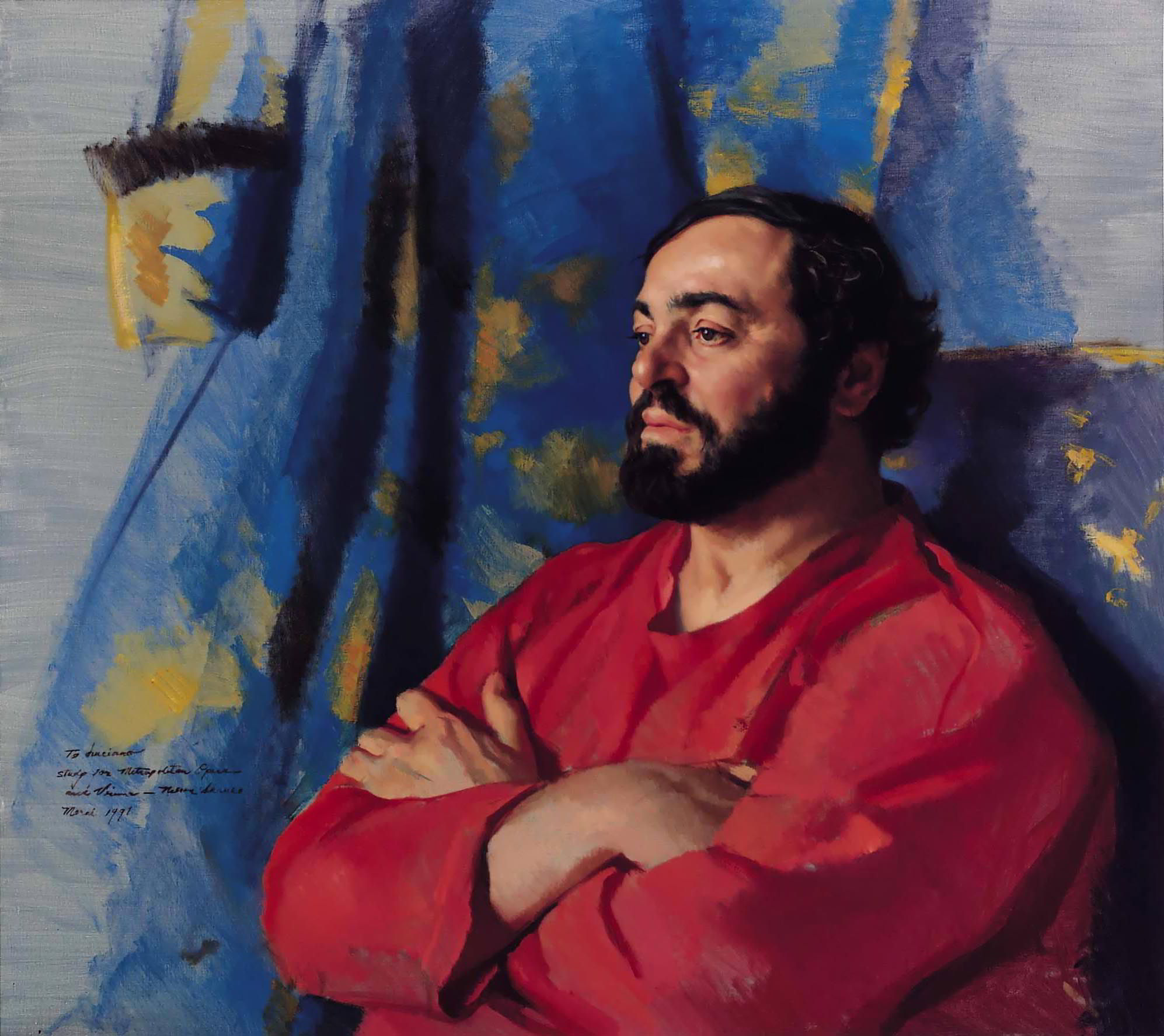 Luciano Pavarotti by Nelson Shanks-Oil Painting
