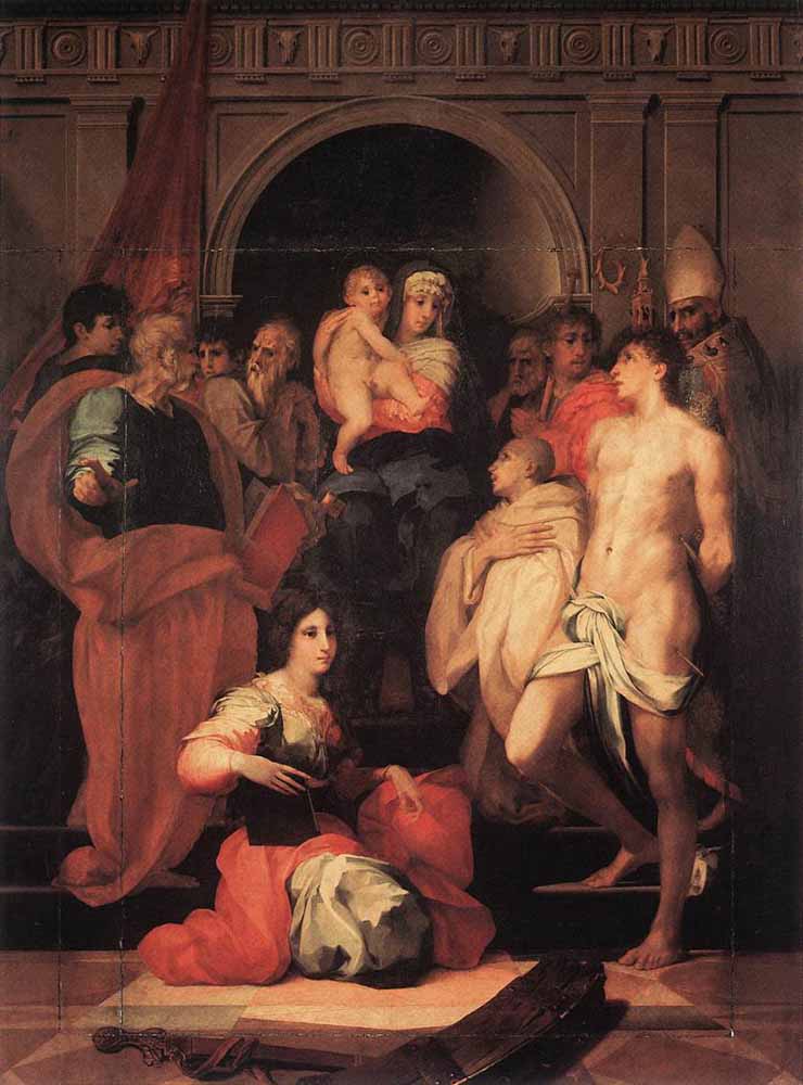 Madonna Enthroned and Ten Saints by Rosso Fiorentino-History Painting