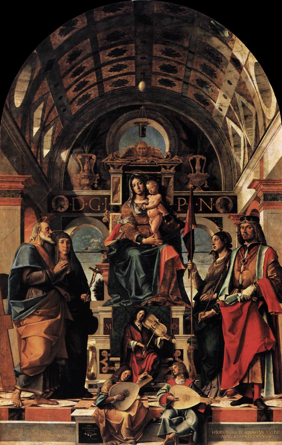 Madonna and Child Enthroned with Saints by Bartolomeo Montagna