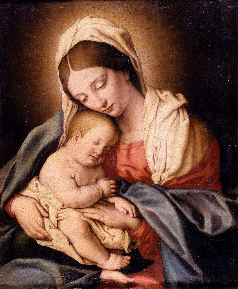 Madonna And Child by Sassoferrato-Italian Painting